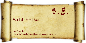 Vald Erika névjegykártya